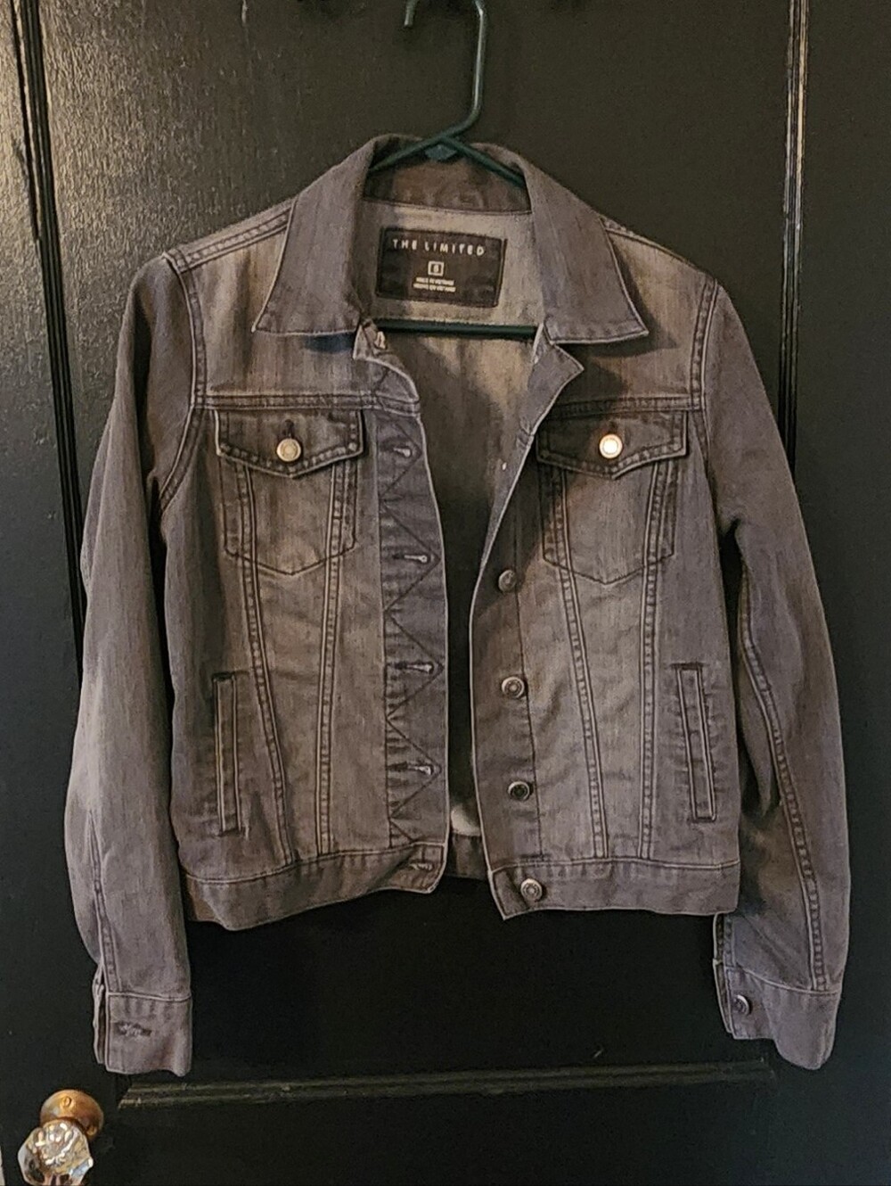 The Limited Washed Gray Denim Jacket